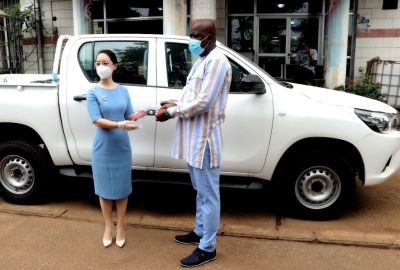 Winning Consortium Simandou donated a pick-up vehicle to the ANSS of Guinea