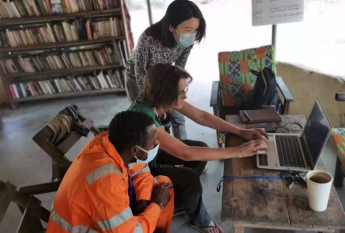 The WCS chimpanzee conservation team visited the Chimpanzee Conservation Center (CCC) in Guinea