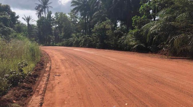 The rehabilitation of the road from the port of Morebaya to the town of Maférinya has been completed with the support of the WCS